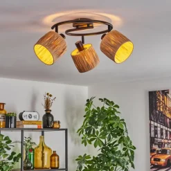 Luminaires Scandinaves-hofstein Granja Plafonnier Noir, 3 lumières