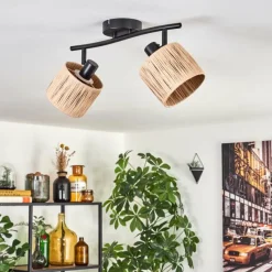 hofstein Granja Plafonnier Noir, 2 lumières