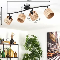 Luminaires Scandinaves-hofstein Granja Plafonnier Noir, 4 lumières