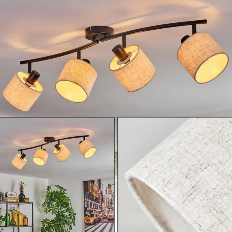 Lampes En Tissu-hofstein Granja Plafonnier Noir, 4 lumières