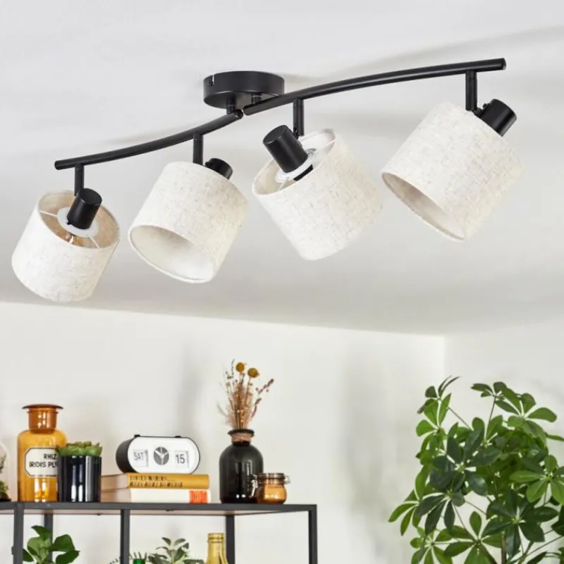 Lampes En Tissu-hofstein Granja Plafonnier Noir, 4 lumières