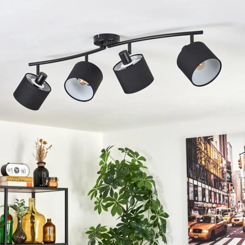 Lampes En Tissu-hofstein Granja Plafonnier Noir, 4 lumières