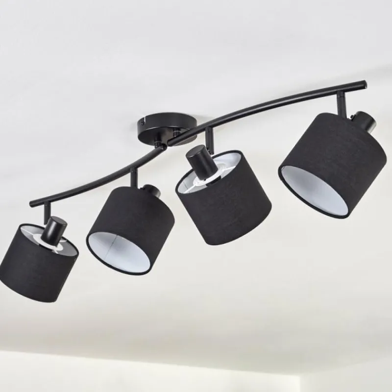 Lampes En Tissu-hofstein Granja Plafonnier Noir, 4 lumières