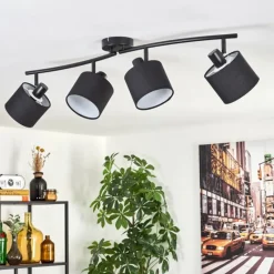 Lampes En Tissu-hofstein Granja Plafonnier Noir, 4 lumières