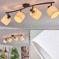 Lampes En Tissu-hofstein Granja Plafonnier Noir, 4 lumières