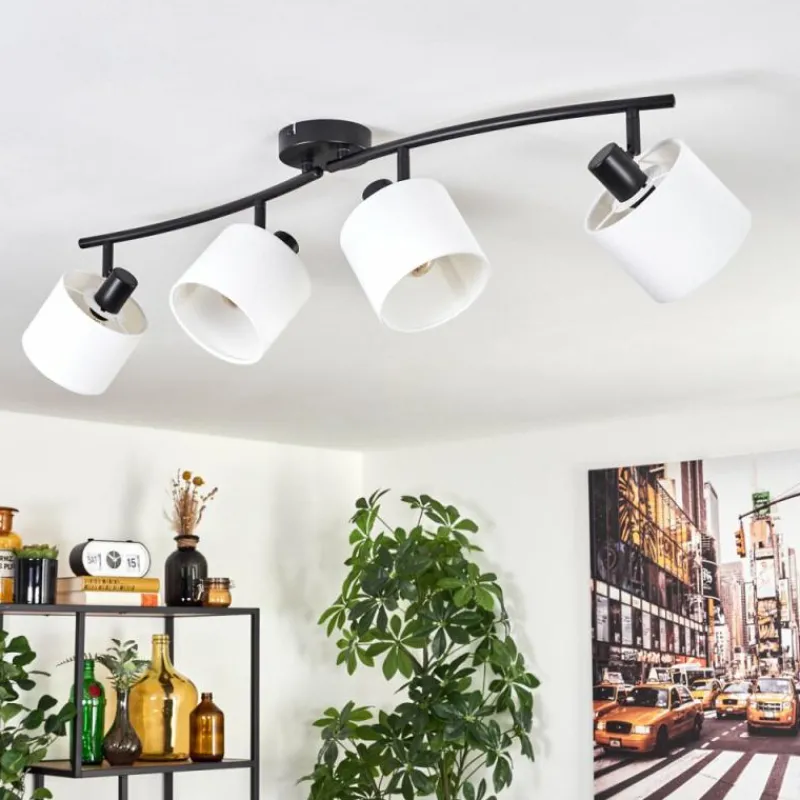 Lampes En Tissu-hofstein Granja Plafonnier Noir, 4 lumières