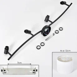 Lampes En Tissu-hofstein Granja Plafonnier Noir, 4 lumières