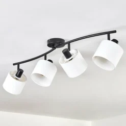 Lampes En Tissu-hofstein Granja Plafonnier Noir, 4 lumières
