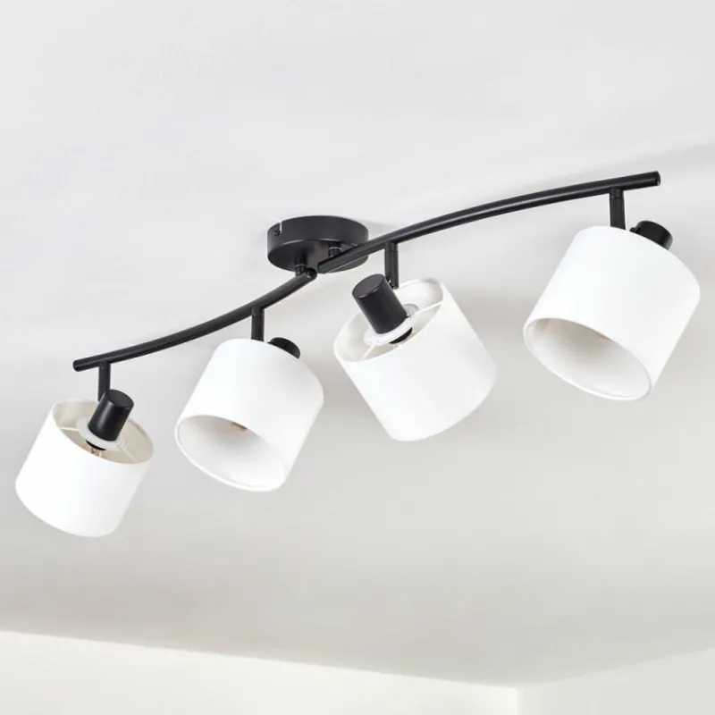 Lampes En Tissu-hofstein Granja Plafonnier Noir, 4 lumières