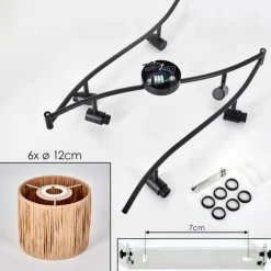 hofstein Granja Plafonnier Noir, 6 lumières