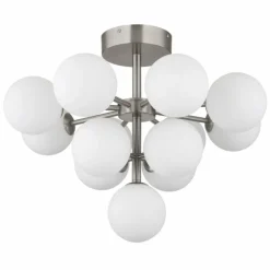 Luminaires Globo Lighting Grappy Plafonnier Nickel mat, 13 lumières