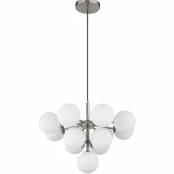 Luminaires Globo Lighting Grappy Suspension Nickel mat, 13 lumières
