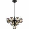 Suspension Verre Fumé-Luminaires Globo Lighting Grappy Suspension Noir, 13 lumières