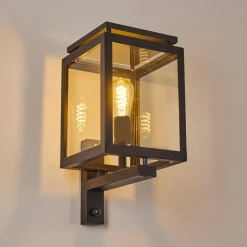 hofstein Greensboro Applique murale d'extérieur Noir, 1 lumière, Détecteur de mouvement