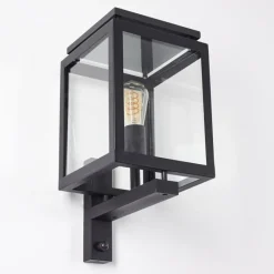 hofstein Greensboro Applique murale d'extérieur Noir, 1 lumière, Détecteur de mouvement