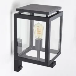 hofstein Greensboro Applique murale d'extérieur Noir, 1 lumière, Détecteur de mouvement