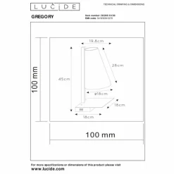 Lampes En Tissu-Luminaires Lucide GREGORY Applique murale Noir, 1 lumière