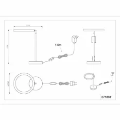 Luminaires Globo Lighting Grenvix Lampe à poser LED Noir, 1 lumière* Éclairage Led
