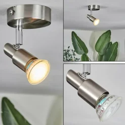 Luminaires Trio Gropptorp Plafonnier, Spot de plafond Nickel mat, 1 lumière* Spots Et Projecteurs