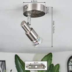 Luminaires Trio Gropptorp Plafonnier, Spot de plafond Nickel mat, 1 lumière* Spots Et Projecteurs