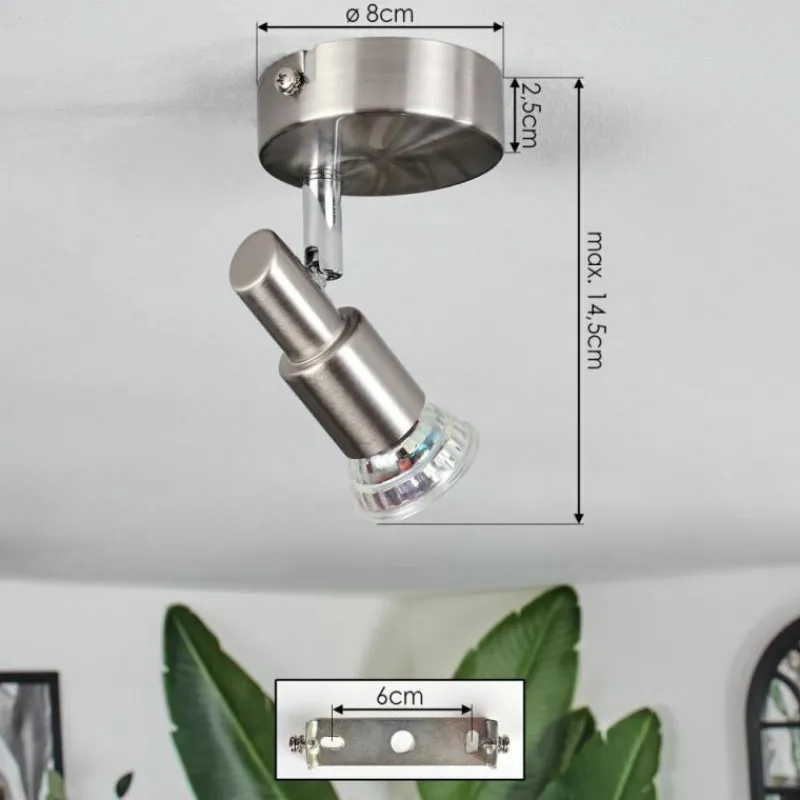 Luminaires Trio Gropptorp Plafonnier, Spot de plafond Nickel mat, 1 lumière* Spots Et Projecteurs