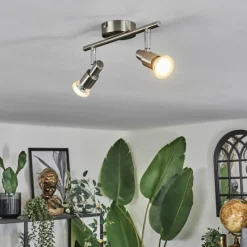 hofstein Gropptorp Plafonnier, Spot de plafond Nickel mat, 2 lumières