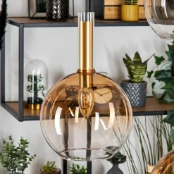 hofstein Grovsta Suspension, Boule lumineuse, Suspension Or, Noir, 3 lumières