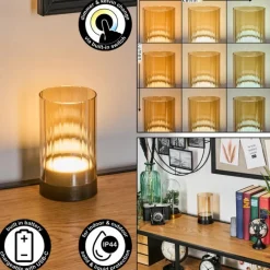 hofstein Grubbe Lampe de table d'extérieur, Lampe à poser LED Noir, 1 lumière