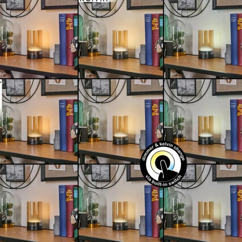 hofstein Grubbe Lampe de table d'extérieur, Lampe à poser LED Noir, 1 lumière