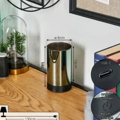 hofstein Grubbe Lampe de table d'extérieur, Lampe à poser LED Noir, 1 lumière