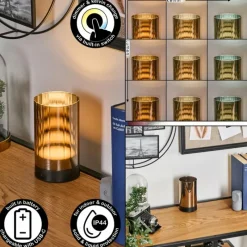 hofstein Grubbe Lampe de table d'extérieur, Lampe à poser LED Noir, 1 lumière