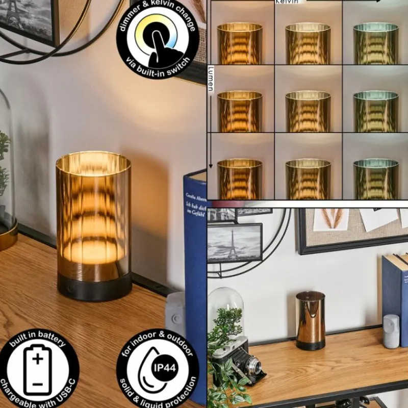 hofstein Grubbe Lampe de table d'extérieur, Lampe à poser LED Noir, 1 lumière