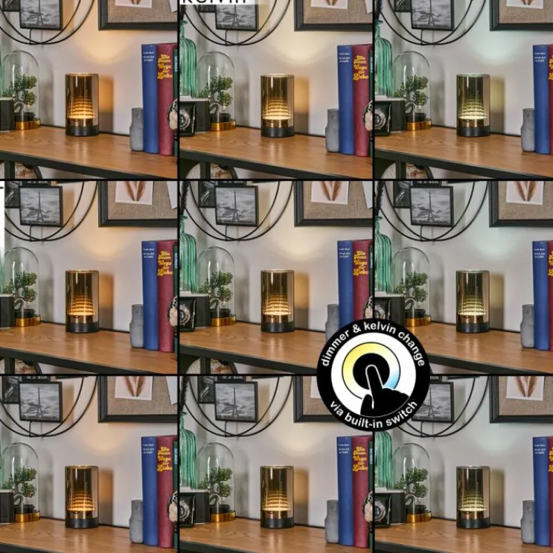 hofstein Grubbe Lampe de table d'extérieur, Lampe à poser LED Noir, 1 lumière