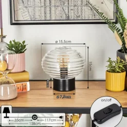 hofstein Gualtar Lampe à poser Noir, 1 lumière