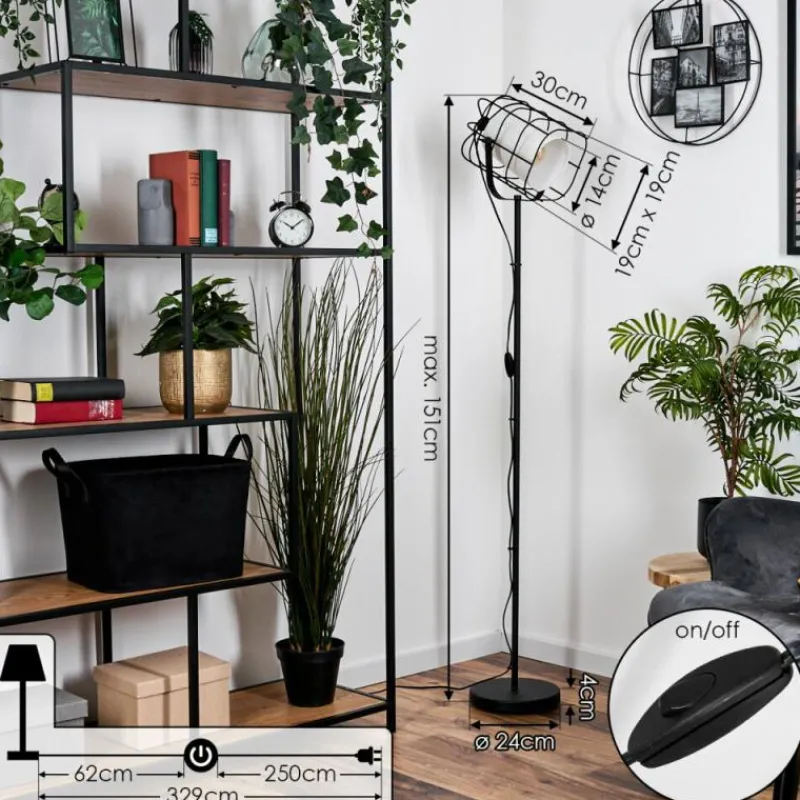 Lampes En Tissu-hofstein Gudmuntorp Lampadaire Noir, 1 lumière