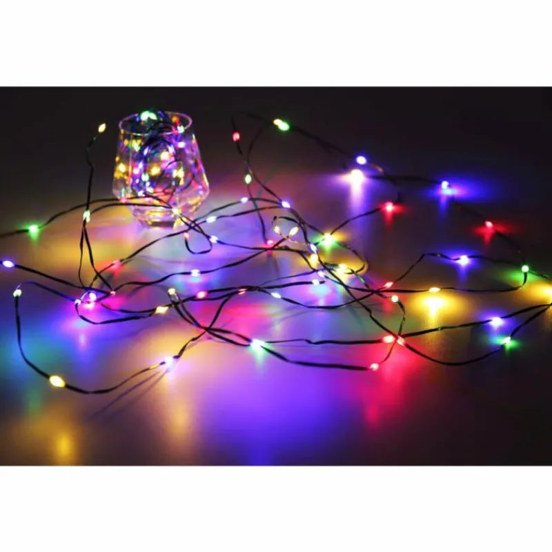 Luminaires Globo Lighting Guirlande Globo LED Vert, 100 lumières, Changeur de couleurs