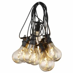 Suspension Verre Fumé-Luminaires Globo Lighting Guirlande Globo LED Noir, 10 lumières