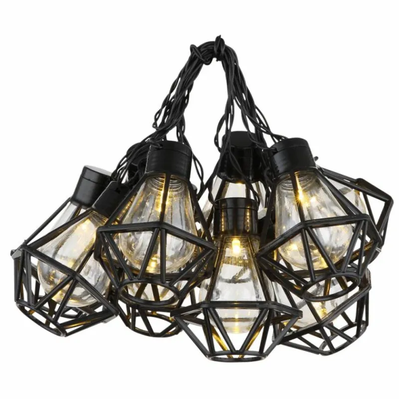 Luminaires Globo Lighting Guirlande Globo LED Noir, 10 lumières