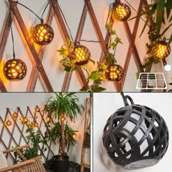 hofstein guirlande lumineuse solaire Torpo LED Noir, Blanc, 96 lumières