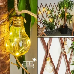 Lampes Dorées-hofstein guirlande lumineuse solaire Trygsland LED Brun, 10 lumières