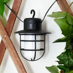 Luminaires Rustiques-hofstein Guirlande Pozzuoli LED Noir, Blanc, 10 lumières