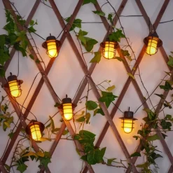 Luminaires Rustiques-hofstein Guirlande Pozzuoli LED Noir, Blanc, 10 lumières