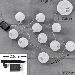 hofstein Guirlande solaire Redding LED Blanc, 10 lumières