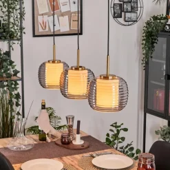 Lampes Dorées-hofstein Gutdalen Suspension, Suspension Or, Noir, 3 lumières