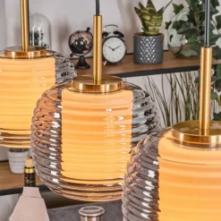 Lampes Dorées-hofstein Gutdalen Suspension, Suspension Or, Noir, 3 lumières