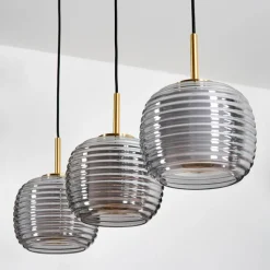 Lampes Dorées-hofstein Gutdalen Suspension, Suspension Or, Noir, 3 lumières