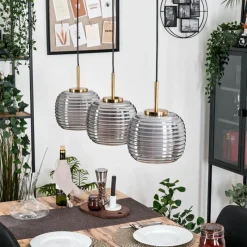 Lampes Dorées-hofstein Gutdalen Suspension, Suspension Or, Noir, 3 lumières