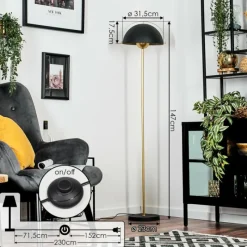 Lampes Dorées-hofstein Guttsta Lampadaire Or, 1 lumière