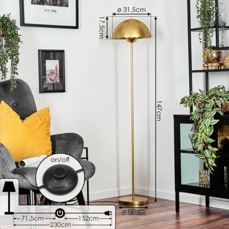 Lampes Dorées-hofstein Guttsta Lampadaire Or, 1 lumière