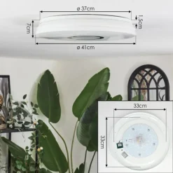 hofstein Hafdhem Plafonnier LED Argenté, 1 lumière, Télécommandes